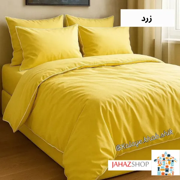 Simple (5) سرویس ست کاوری قیطون دوزی شده به همراه لحاف لایت