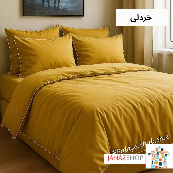 Simple (8) سرویس ست کاوری قیطون دوزی شده به همراه لحاف لایت