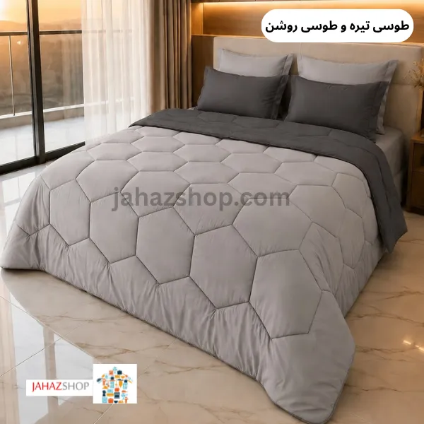 سرویس روتختی ساده طرح هانی طوسی روشن و طوسی تیره
