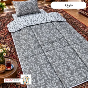 تشک مهمان و مسافرتی طرح گل ۵ تیکه تمام نخ